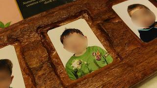 Tabla convertida en marco de fotos