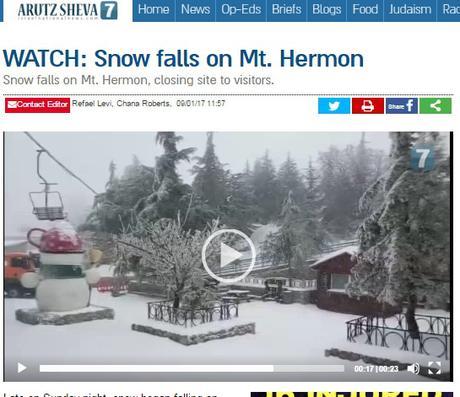 Nieva en Monte Hermon.