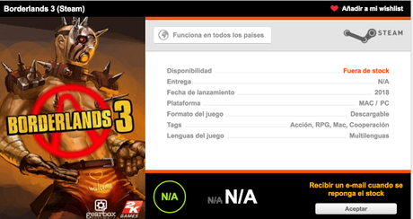 Se filtra Borderlands 3 para 2018