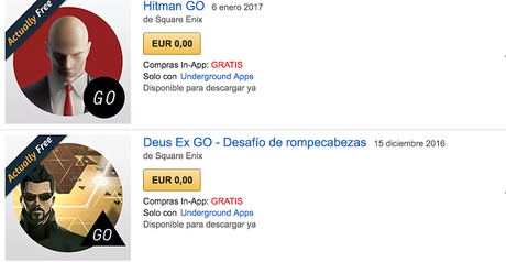 Square Enix pone gratis Hitman GO, Tomb Raider GO y Deus Ex GO en Amazon