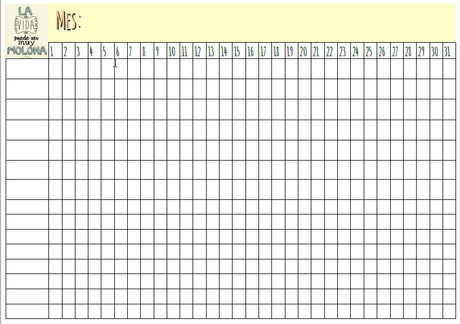 Planning de actividades mensuales (imprimible gratis)