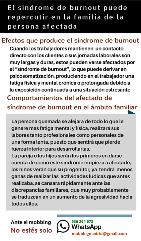 MobbingMadrid El síndrome de burnout puede repercutir en la familia de la persona afectada