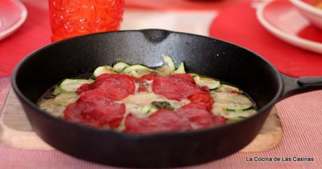 Pizza de Calabacín, Salami y Gorgonzola