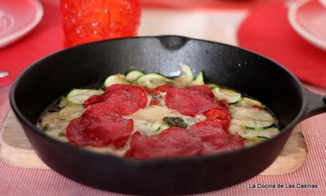 Pizza de Calabacín, Salami y Gorgonzola