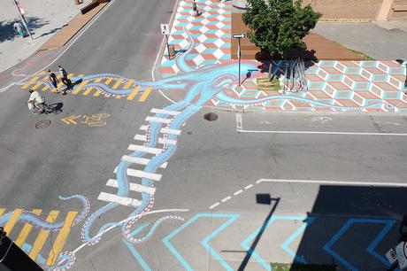 El artista 'Roadsworth' utiliza las calles públicas como lienzo para el arte y el activismo