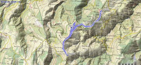 Mapa de la ruta a Piedras Apañadas desde Peñafuente
