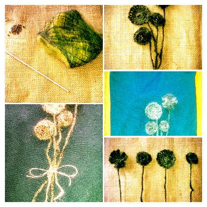 Flores de crochet y abalorios