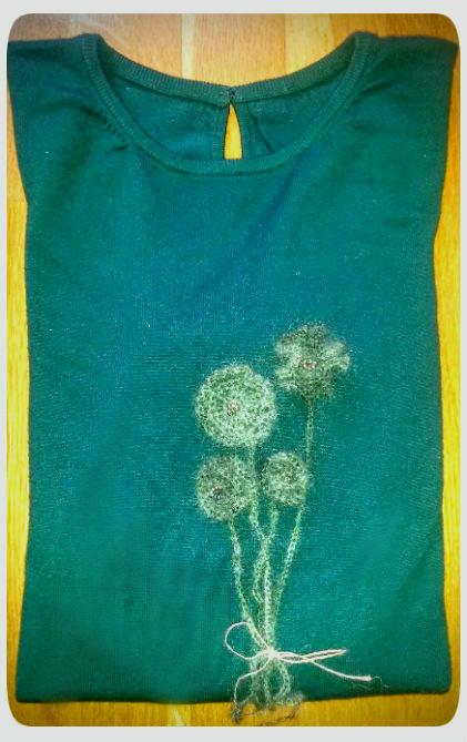 Flores de crochet y abalorios