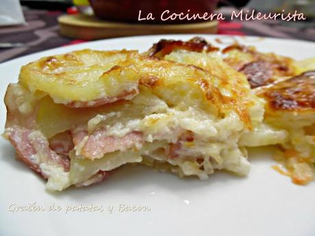 Gratén de patatas y beicon