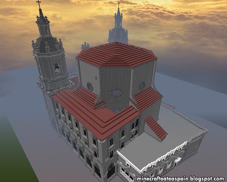 Réplica Minecraft: Iglesia de San Nicolas, Bilbao, Pais Vasco, España.