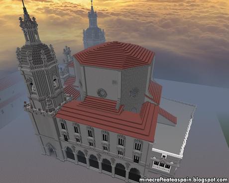 Réplica Minecraft: Iglesia de San Nicolas, Bilbao, Pais Vasco, España.