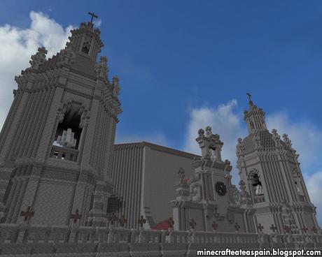 Réplica Minecraft: Iglesia de San Nicolas, Bilbao, Pais Vasco, España.