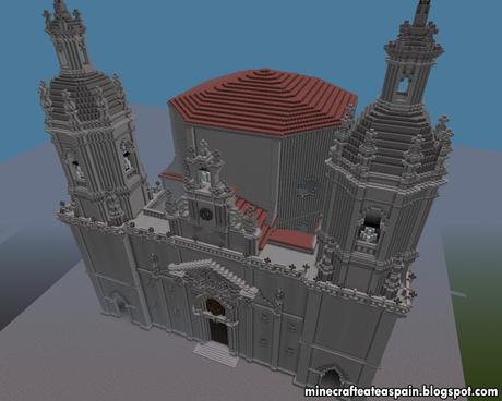 Réplica Minecraft: Iglesia de San Nicolas, Bilbao, Pais Vasco, España.