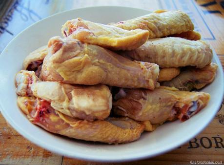 Alitas de pollo con miel y soja