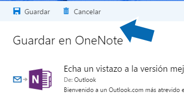 Como guardar un correo en OneNote - OneDrive