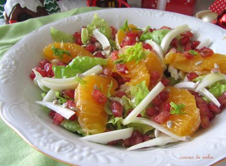 Ensalada de hinojo, naranja y granada