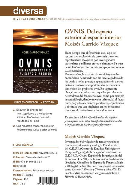 Nuevo libro de Moisés Garrido. OVNIS: Del espacio exterior al espacio interior.