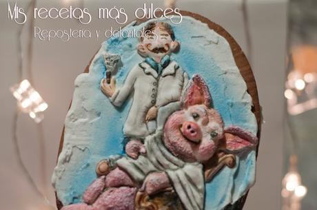 GALLETA 2D ,CERDITO EN EL BARBERO (ILUSTRACIÓN PETRA BROWN)