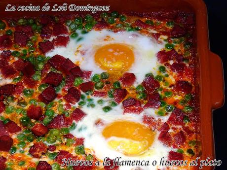 Huevos a la flamenca o huevos al plato