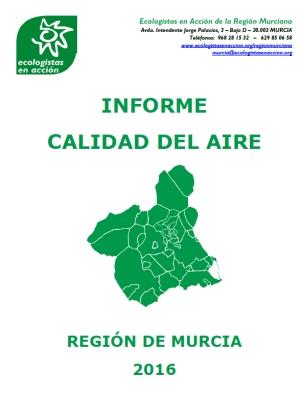 Informe de Ecologistas en Acción: La calidad del aire en la Región de Murcia durante 2016