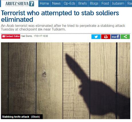 Abatido terrorista palestino cuando intentaba asesinar israelíes.