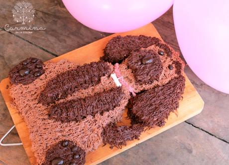 Tarta con forma de perrito para niños