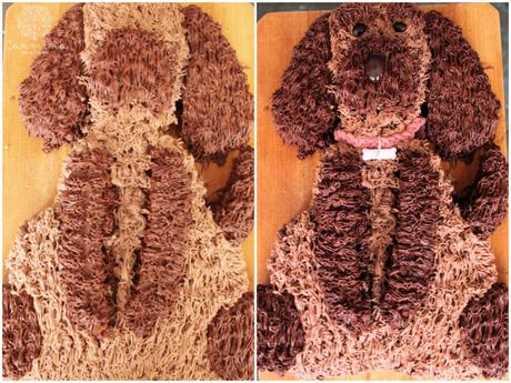 Tarta con forma de perrito para niños