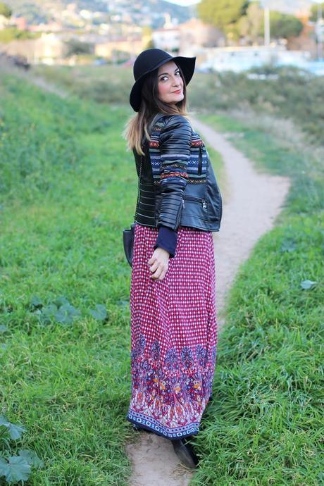 Vestido largo estampado