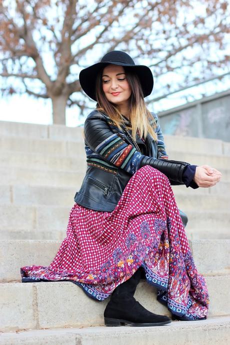 Vestido largo estampado