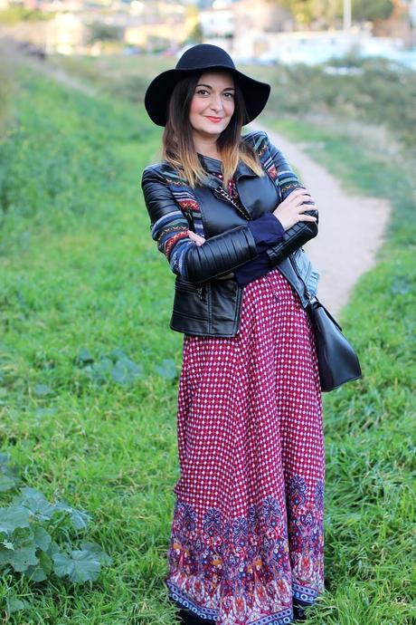 Vestido largo estampado