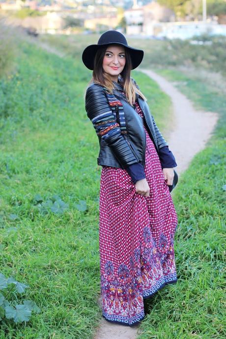 Vestido largo estampado