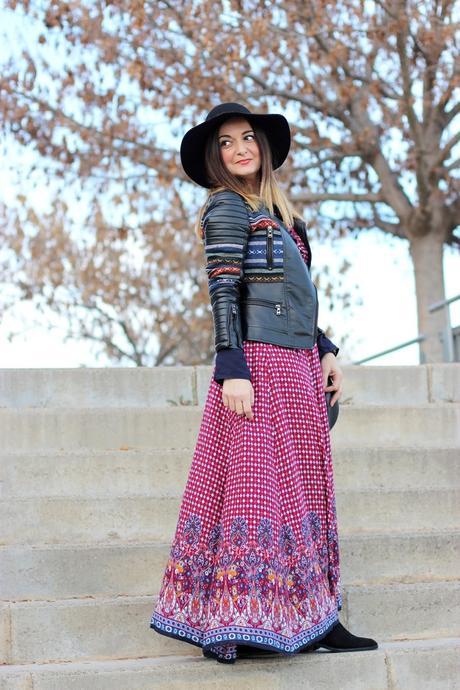 Vestido largo estampado