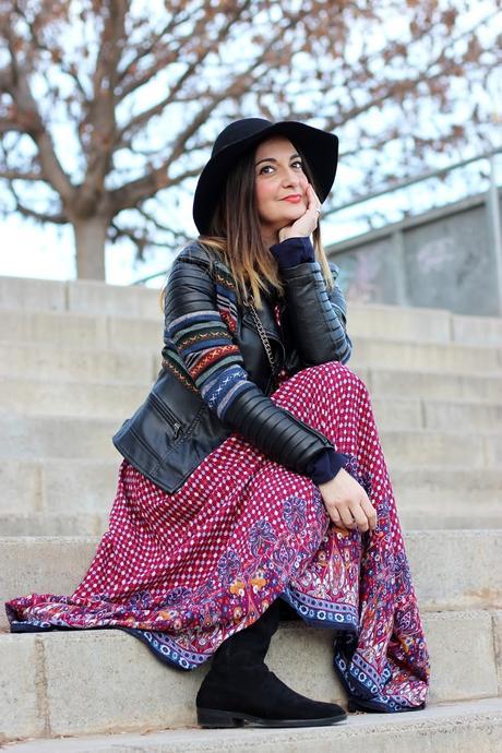 Vestido largo estampado