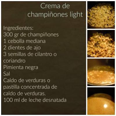 Crema de champiñones light