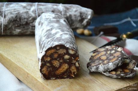 Salchichón de Chocolate y Avellanas
