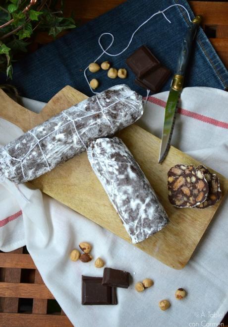 Salchichón de Chocolate y Avellanas