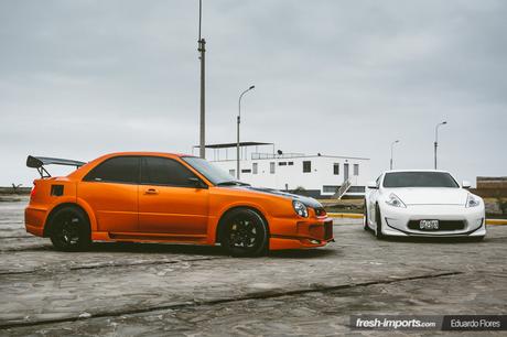 JDM Trinity. Nissan 370z, Subaru STI & Honda Civic unidos para siempre.