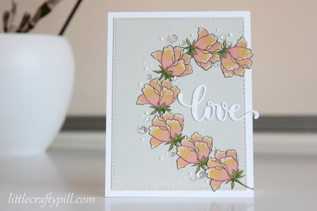 VALENTINE'S CARD: Coloring on Toned Gray paper