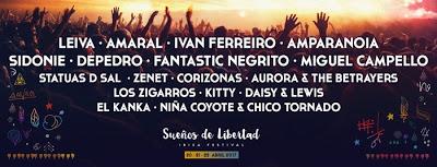 Sueños de Libertad Ibiza Festival 2017: Leiva, Amaral, Amparanoia, El Kanka, Zenet, Fantastic Negrito...