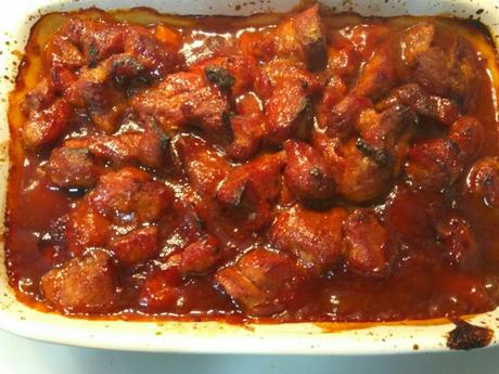 Pinchos Morunos en Salsa Barbacoa