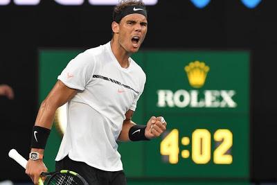 Rafa Nadal,  en  octavos del Open de Australia