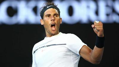 Rafa Nadal,  en  octavos del Open de Australia
