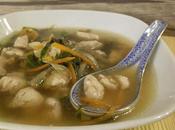 Sopa miso pollo, wakame verduras