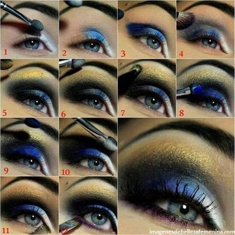 fotos de maquillaje de ojos de noche natural