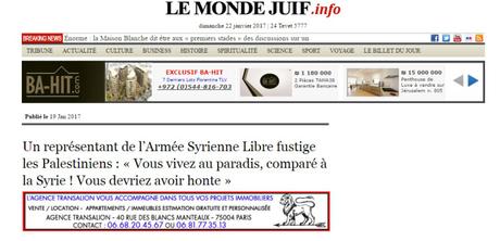 Representante del Ejercito Libre de Siria avergüenza a los palestinos.