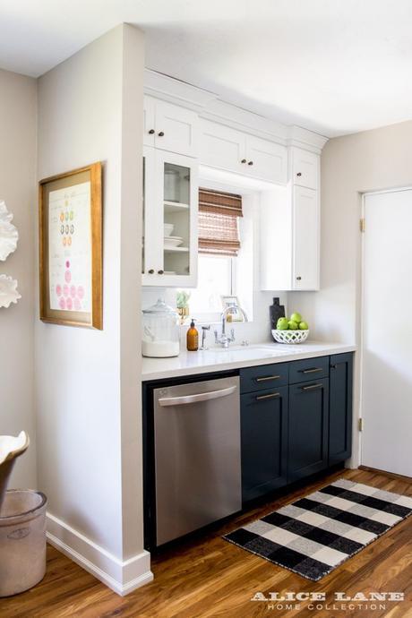 office de cocina tiradores dorados