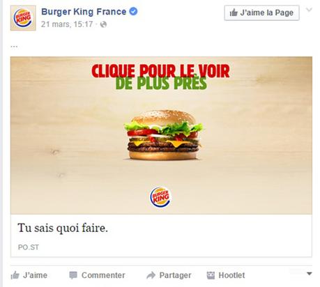 burger king, redes sociales clic