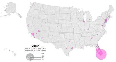 Distribución de la población cubana en Estados Unidos (2010). Fuente: El Orden Mundial