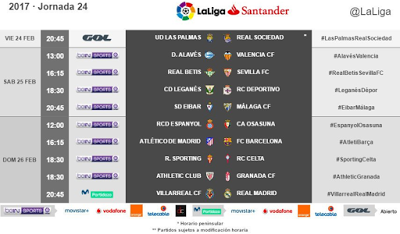 El Betis-Sevilla FC se jugará el sábado 25 de febrero a las 16:15 horas