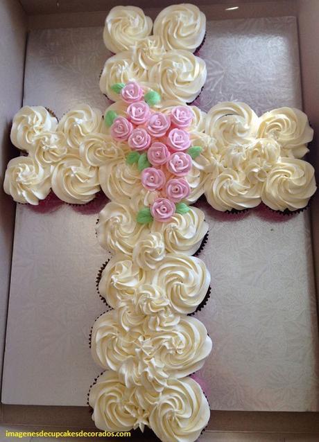 como hacer cupcakes para bautizo niña